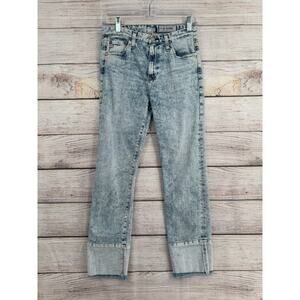 Ag Adriano Goldschmied Isabelle High Rise Straight Jeans Women 27 Acid Wash Blue